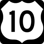 Straßenschild des U.S. Highways 10