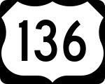 Straßenschild des U.S. Highways 136