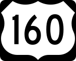 Straßenschild des U.S. Highways 160