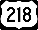 Straßenschild des U.S. Highways 218