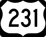 Straßenschild des U.S. Highways 231