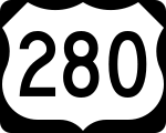 Straßenschild des U.S. Highways 280