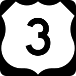 Straßenschild des U.S. Highways 3