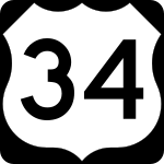 Straßenschild des U.S. Highways 34