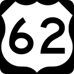 Straßenschild des U.S. Highways 62