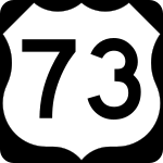 Straßenschild des U.S. Highways 73