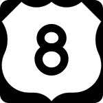 Straßenschild des U.S. Highways 8