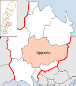 Lage der Gemeinde Uppsala