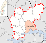 Lage der Gemeinde Västerås