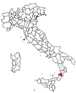 Lage der Provinz Vibo Valentia innerhalb Italiens