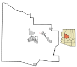 Yavapai County incorporated areas Jerome highlighted.svg