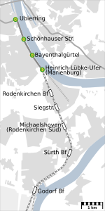 Rheinuferbahn in Köln