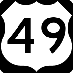 Straßenschild des U.S. Highways 49