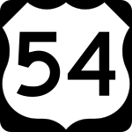 Straßenschild des U.S. Highways 54