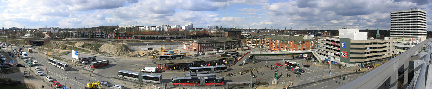 Panoramabild Bahnhof Bergedorf - Zu Beginn der Umbauarbeiten