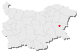 Karte von Bulgarien, Position von Aksakovo hervorgehoben