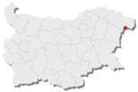 Karte von Bulgarien, Position von Baltschik hervorgehoben