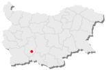Karte von Bulgarien, Position von Batak hervorgehoben
