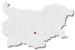 Karte von Bulgarien, Position von Tschirpan hervorgehoben