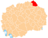 Karte von Mazedonien, Position von Општина Крива ПаланкаGemeinde Kriva Palanka hervorgehoben