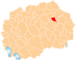 Karte von Mazedonien, Position von Чешиново-ОблешевоČešinovo-Obleševo hervorgehoben