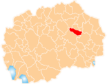 Karte von Mazedonien, Position von КарбинциGemeinde Karbinci hervorgehoben