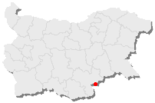Karte von Bulgarien, Position von Kapitan Andreewo hervorgehoben