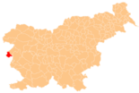Karte von Slowenien, Position von Brda hervorgehoben