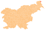 Karte von Slowenien, Position von Hodoš hervorgehoben