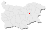 Karte von Bulgarien, Position von Kotel hervorgehoben
