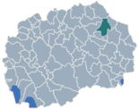 Karte von Mazedonien, Position von КочаниGemeinde Kočani hervorgehoben