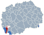 Karte von Mazedonien, Position von Ohrid (Gemeinde) hervorgehoben