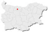 Karte von Bulgarien, Position von Plewen hervorgehoben
