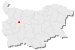 Karte von Bulgarien, Position von Prawez hervorgehoben