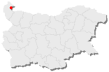 Karte von Bulgarien, Position von Widin hervorgehoben