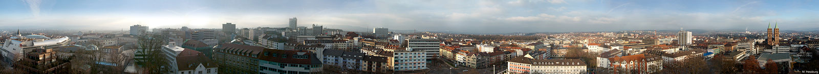 360°-Panorama - aufgenommen vom Turm der Lutherkirche
