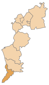 Lage des Bezirks Jennersdorf im Bundesland Burgenland (anklickbare Karte)