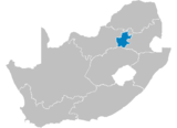 Lage Johannesburgs in Südafrika