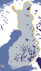 Lage des Lokka-Stausees in Finnland