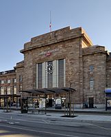 Eingangsportal des Bahnhof Mulhouse