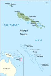 Karte mit der Insel Rennell