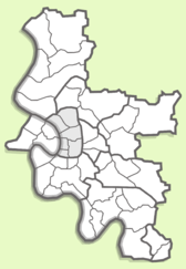 Lage des Stadtbezirks 01 innerhalb Düsseldorfs