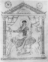 Darstellung einer Largition von Constantius II. im Chronographen des Jahres 354
