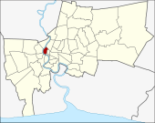 Karte von Bangkok, Thailand mit Phra Nakhon