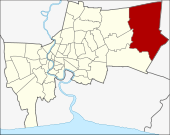 Karte von Bangkok, Thailand mit Nong Chok