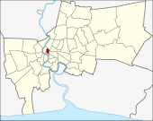 Karte von Bangkok, Thailand mit Pom Prap Sattru Phai