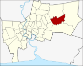 Karte von Bangkok, Thailand mit Min Buri