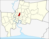 Karte von Bangkok, Thailand mit Din Daeng