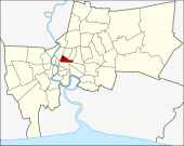 Karte von Bangkok, Thailand mit Ratchathewi
