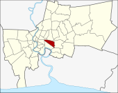 Karte von Bangkok, Thailand mit Watthana